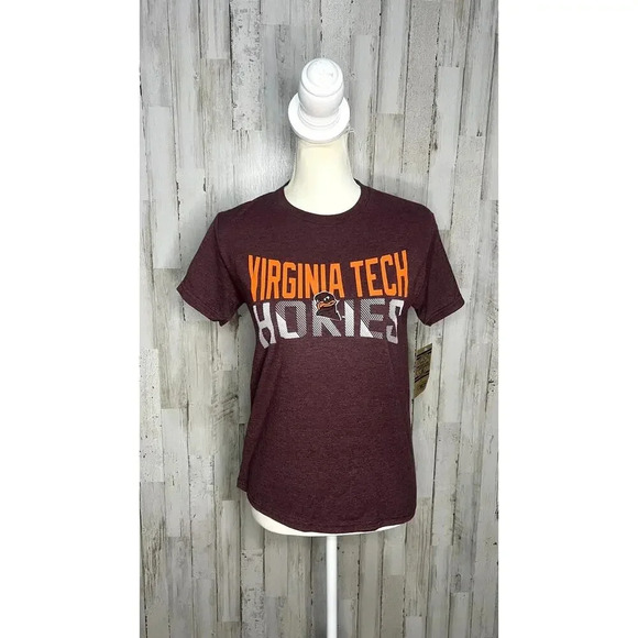 NWT Virginia Tech Hokies Maroon Size Youth Large Graphic Print T-Shirt - Picture 1 of 5